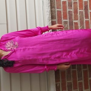 Pink Silk Abaya